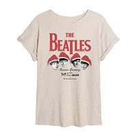 Juniors Womens Crew Neck Short Sleeve The Beatles Graphic T-Shirt