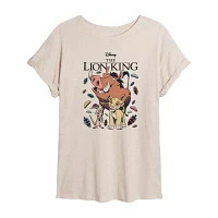 Juniors Lion King Simba Timon And Pumba Tee Womens Crew Neck Short Sleeve The Graphic T-Shirt