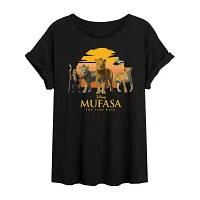 Juniors Mufusa Lions Tee Womens Crew Neck Short Sleeve The Lion King Graphic T-Shirt