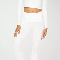 Forever 21-Juniors Foldover Sweater Womens Mid Rise Flare Pull-On Pants