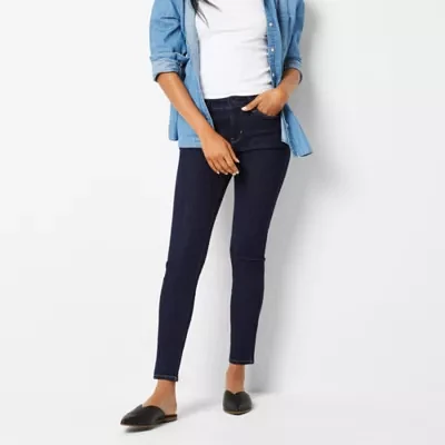 a.n.a - Petite Womens Mid Rise Skinny Fit Jean