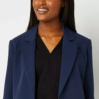 Worthington Womens Relaxed Single Button Blazer