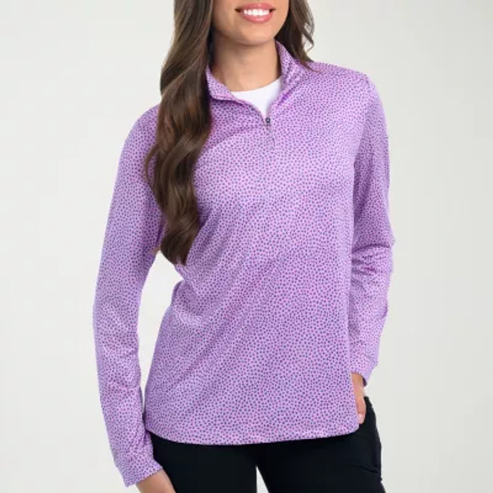 Antigua Dynamite Womens Long Sleeve Golf Mock Neck Top