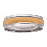 Mens 10K Two-Tone Gold 6mm Wedding Band