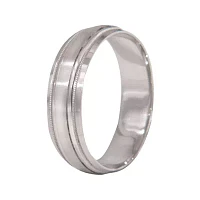 Mens 10K White Gold 6mm Wedding Band