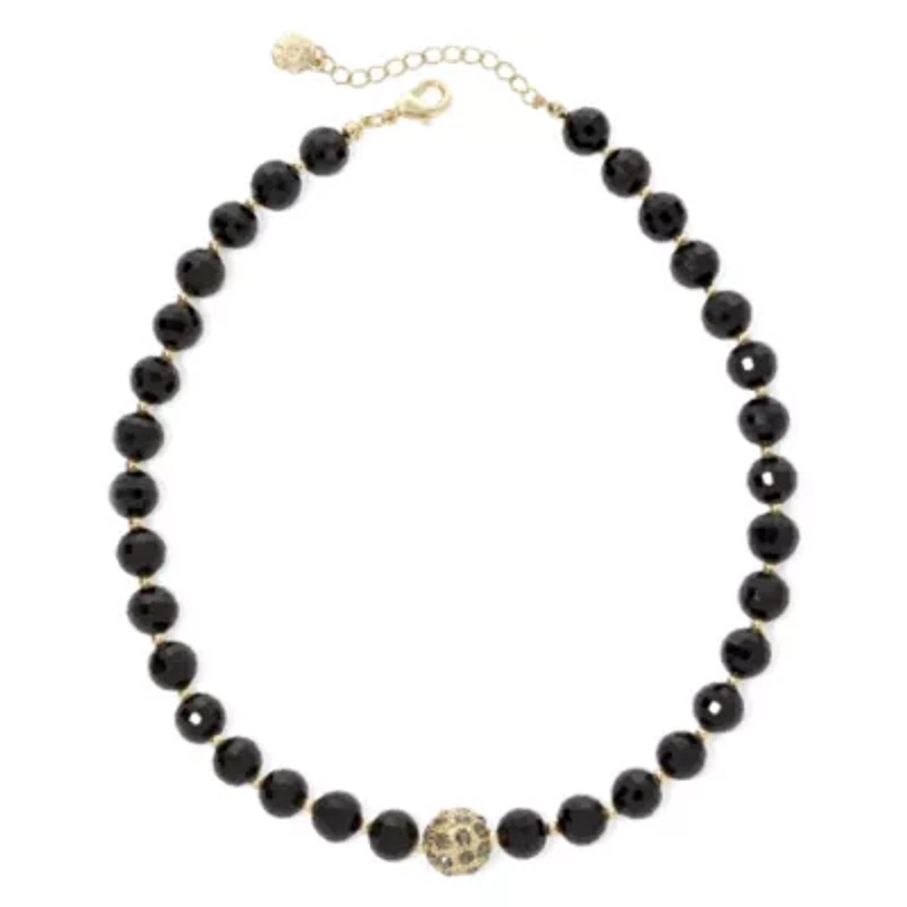 Monet® Gold-Tone Black Bead Collar Necklace