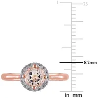 Womens 1/10 CT. T.W. Genuine Pink Morganite 18K Rose Gold Over Silver Cocktail Ring