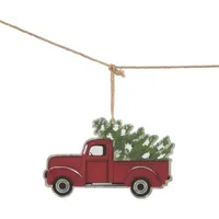 Glitzhome Metal Red Truck Garland