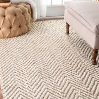 nuLoom Hand Woven Vania Chevron Jute Rug