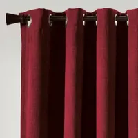 Regal Home Textured Chenille Energy Saving 100% Blackout Grommet Top Single Curtain Panel