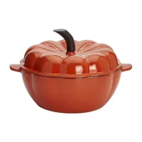 Denmark 2-qt. Pumkin Color Coated Cast Iron Dutch Oven with Lid