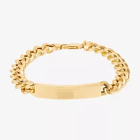 Made in Italy 14K Gold 8 / Inch Hollow Curb Id Bracelet