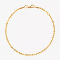 14K Gold / Inch Hollow Rope Chain Bracelet