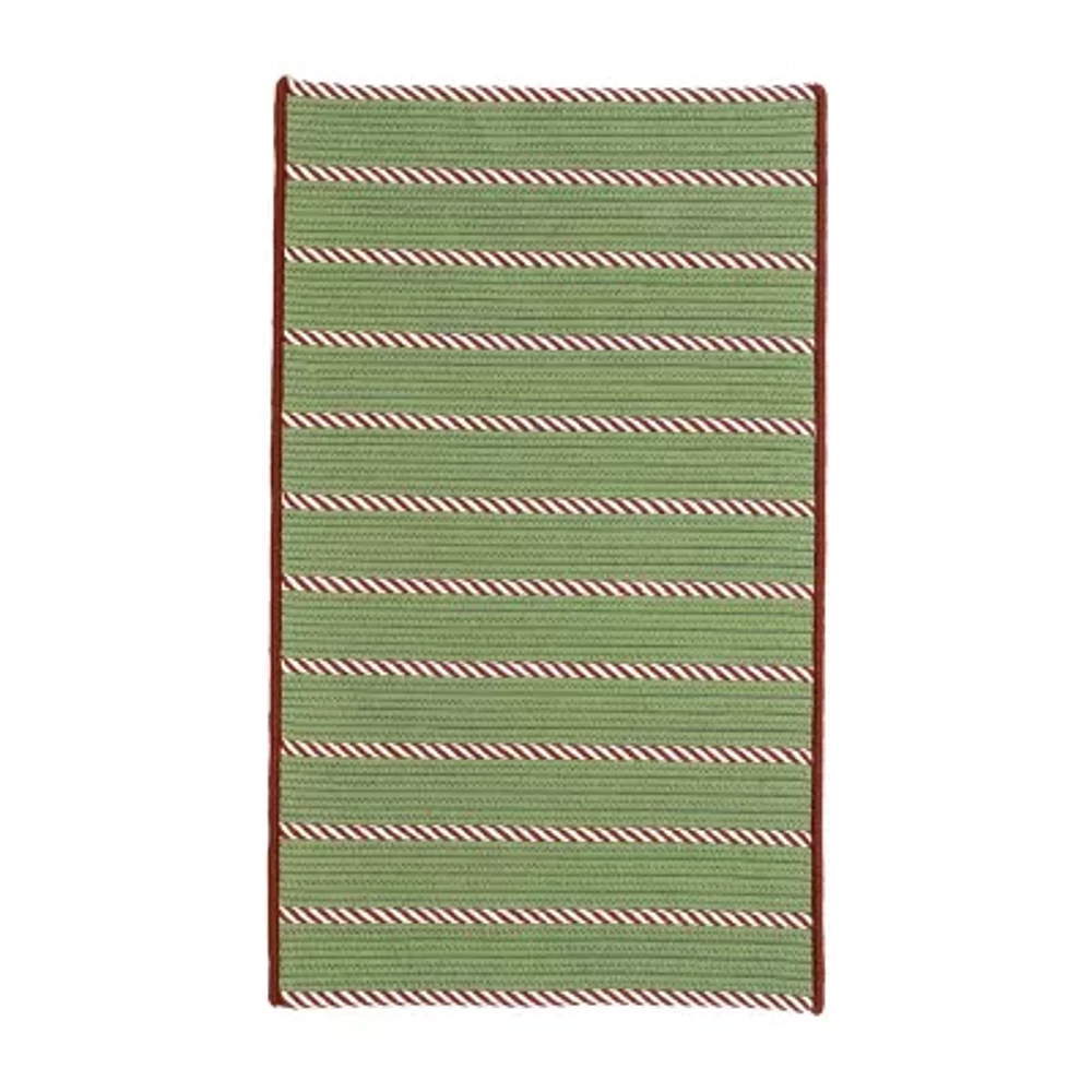 Colonial Mills Naughty Elf Christmas Stripe Braided Reversible Indoor Outdoor Accent Rug