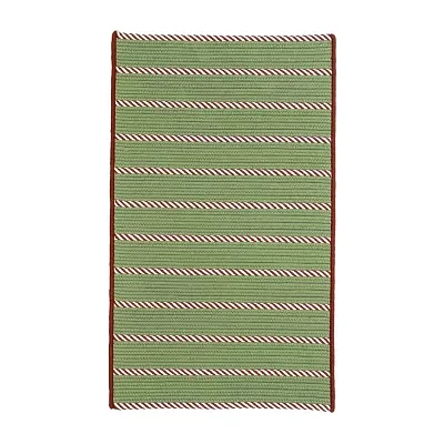 Colonial Mills Naughty Elf Christmas Stripe Braided Reversible Indoor Outdoor Accent Rug