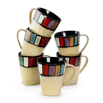 Elama Melange 6-pc. Stoneware Mug Set