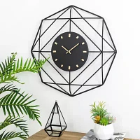 Glitzhome Modern Metal Black & Golden Wall Clock