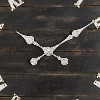 Glitzhome Oversized Farmhouse Wooden & Galvanized Wall Clock