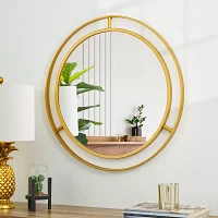 Glitzhome Deluxe Wall Mount Round Wall Mirror