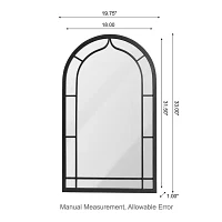 Glitzhome Oversized Black Arched Wall Mount Wall Mirror