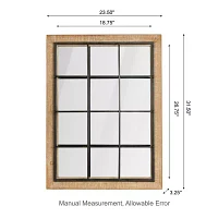 Glitzhome Farmhouse Windowpane Wall Mount Rectangular Wall Mirror