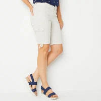 St. John's Bay Womens Mid Rise Cargo Bermuda Short