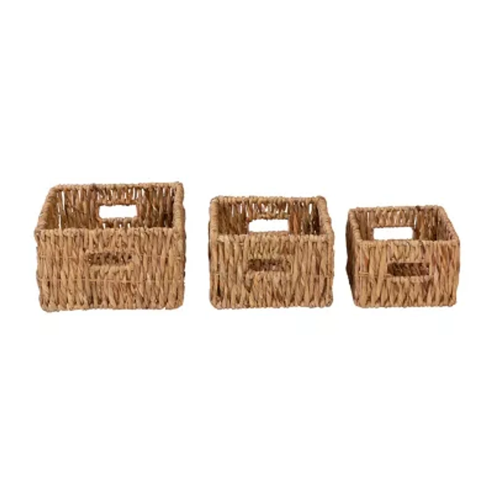 Honey Can Do Natural Square Wicker Baskets (Set Of 3)