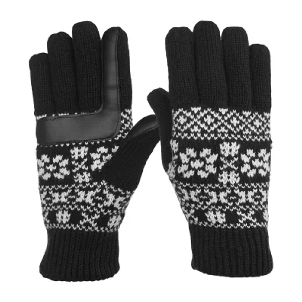 Isotoner Smartd/Smartouch Fairisle Knit Cold Weather Gloves