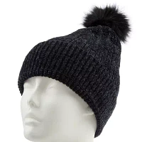 Isotoner Chenille Cuff Mens Pom Beanie