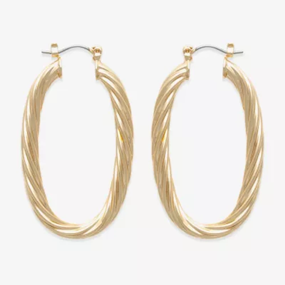 Bold Elements Gold Tone Hoop Earrings