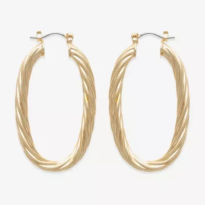 Bold Elements Gold Tone Hoop Earrings