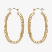 Bold Elements Gold Tone Hoop Earrings