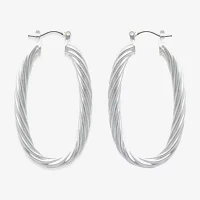 Bold Elements Silver Tone Womens 30.1mm Hoop Earrings
