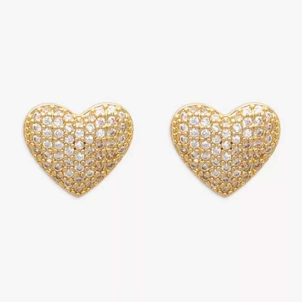 Mixit Hypoallergenic Cubic Zirconia 12mm Heart Stud Earrings