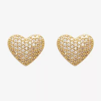 Mixit Hypoallergenic Cubic Zirconia 12mm Heart Stud Earrings