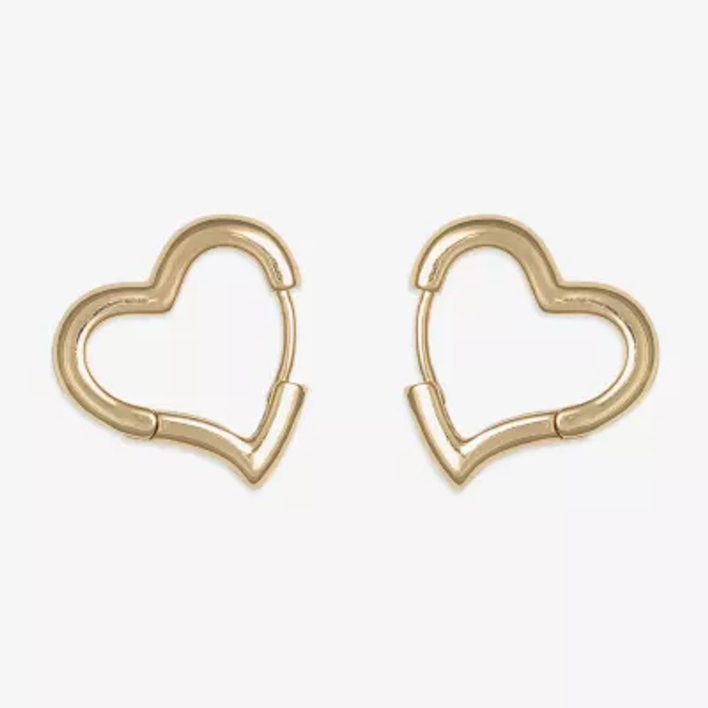 Mixit Hypoallergenic Stainless Steel Heart Hoop Earrings