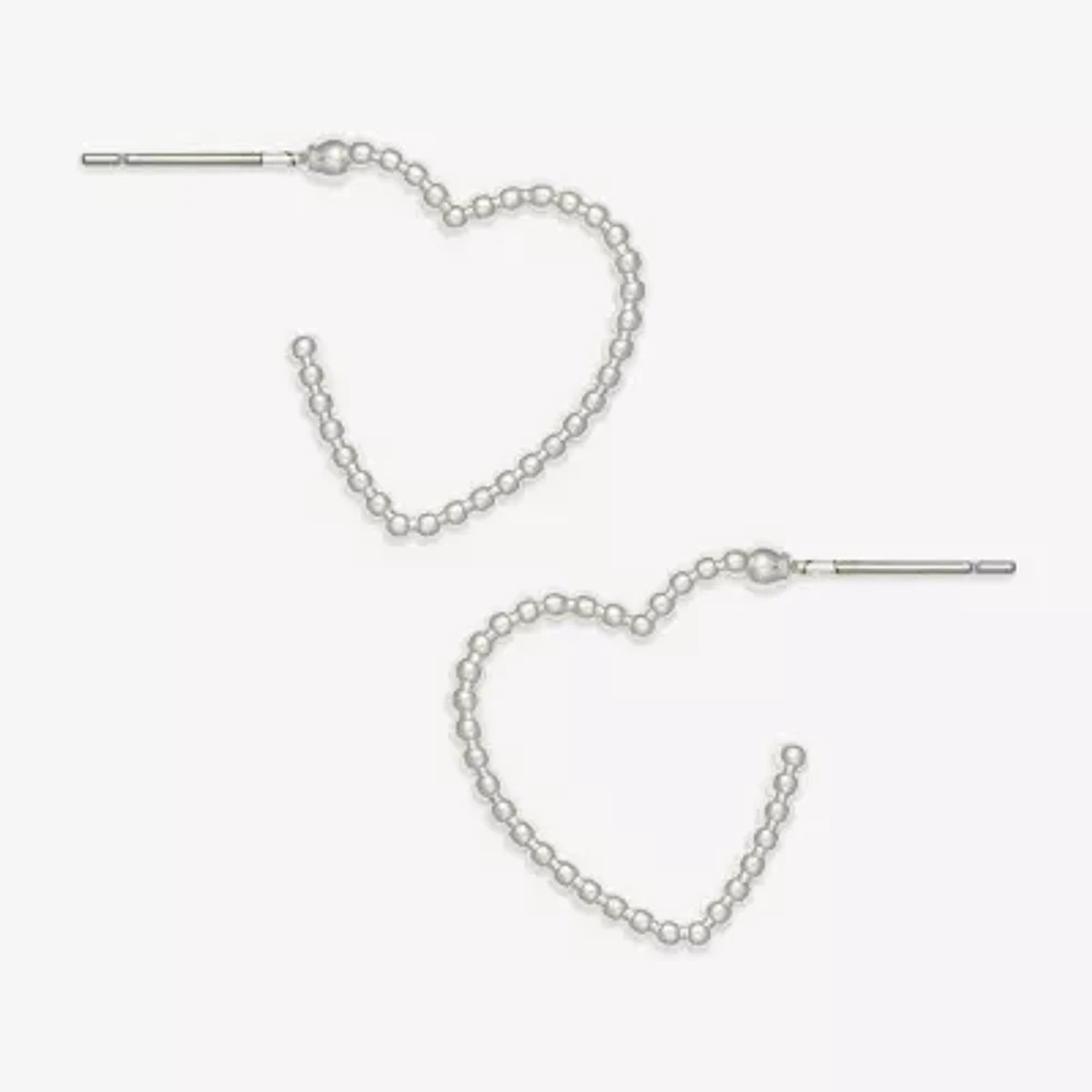 Mixit Hypoallergenic Heart Hoop Earrings