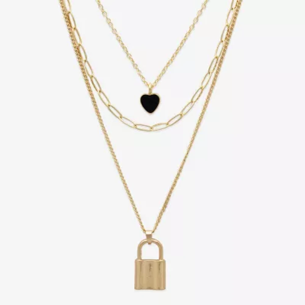 Mixit Hypoallergenic Gold Tone 27 Inch Cable Heart Strand Necklace