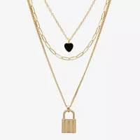 Mixit Hypoallergenic Gold Tone 27 Inch Cable Heart Strand Necklace