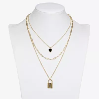 Mixit Hypoallergenic Gold Tone 27 Inch Cable Heart Strand Necklace