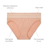 Warners® No Pinching, No Problems® Dig-Free Comfort Waist with Lace Microfiber Hipster- 5609J