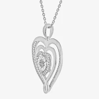 Womens / CT. T.W. Natural Diamond Sterling Silver Heart Pendant Necklace