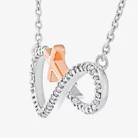 Womens 1/10 CT. T.W. Natural White Diamond 14K Rose Gold Over Silver Sterling Silver Infinity Pendant Necklace