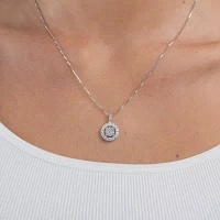 Diamond Blossom (G / Si2) Womens 1 CT. T.W. Lab Grown White Diamond 10K White Gold Round Pendant Necklace