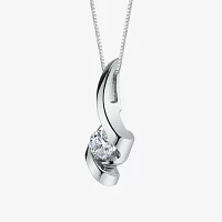 Sirena® 1/5 CT. Natural Diamond Solitaire Pendant 14K White Gold Ribbon Pendant Necklace