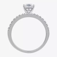 (G / Si1-Si2) Womens 1 CT. T.W. Lab Grown White Diamond Sterling Silver Side Stone Engagement Ring