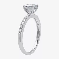 (G / Si1-Si2) Womens 1 CT. T.W. Lab Grown White Diamond Sterling Silver Side Stone Engagement Ring