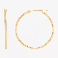 14K Gold 28mm Round Hoop Earrings