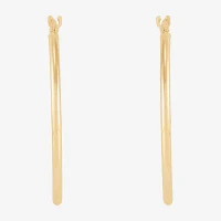 14K Gold 28mm Round Hoop Earrings