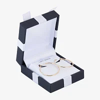 14K Gold 28mm Round Hoop Earrings